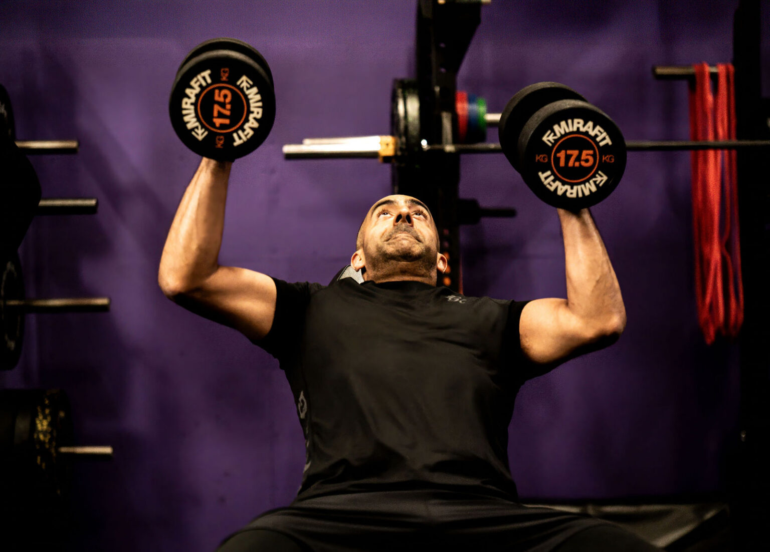 A member on the bench press